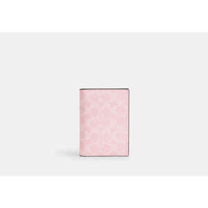 Powder Pink Passport Card Case In Signature Canvas..